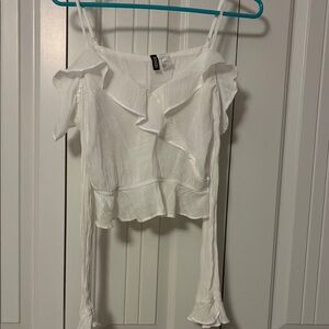 White Ruffled Top